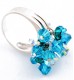 Adzo Glamour - silver 925 and turquoise swarovski bead ring